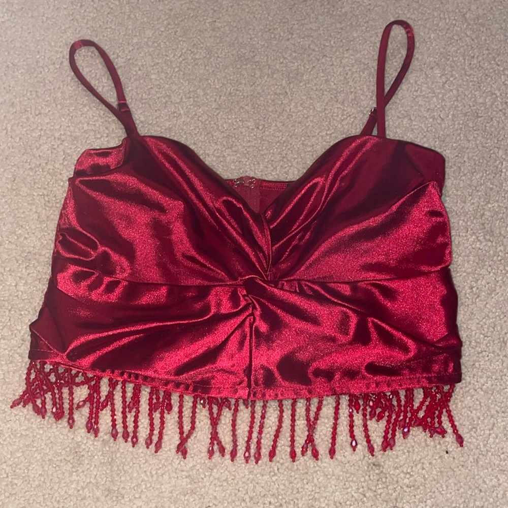 Satan Red top with Zipper